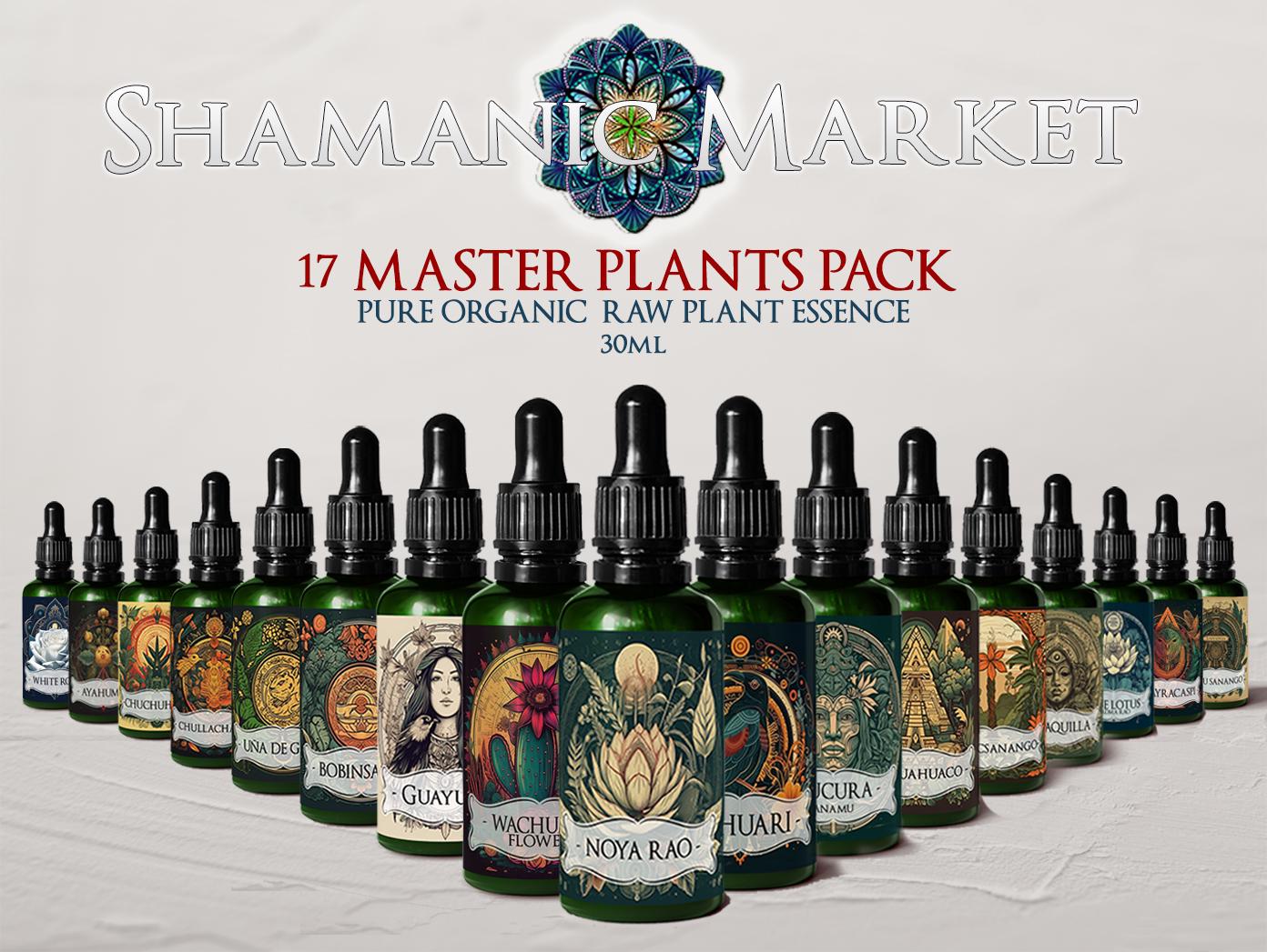 17 MASTER PLANTS BUNDLE KIT | Raw Organic Plant Extract | Microdose | Bobinsana | Noya Rao | Shihuahuaco | Una de gato | Tahuari | Amazon Forest | 30ml