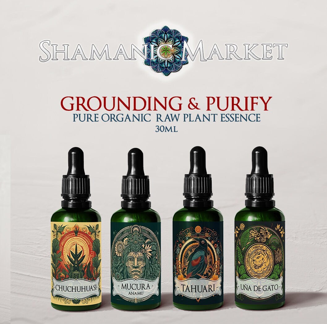 GROUNDING & PURIFY BUNDLE KIT | Chuchuhuasi | Mucura | Tahuari | Una de Gato | Raw Organic Plant Extract | Microdose | Amazon Forest | 30ml