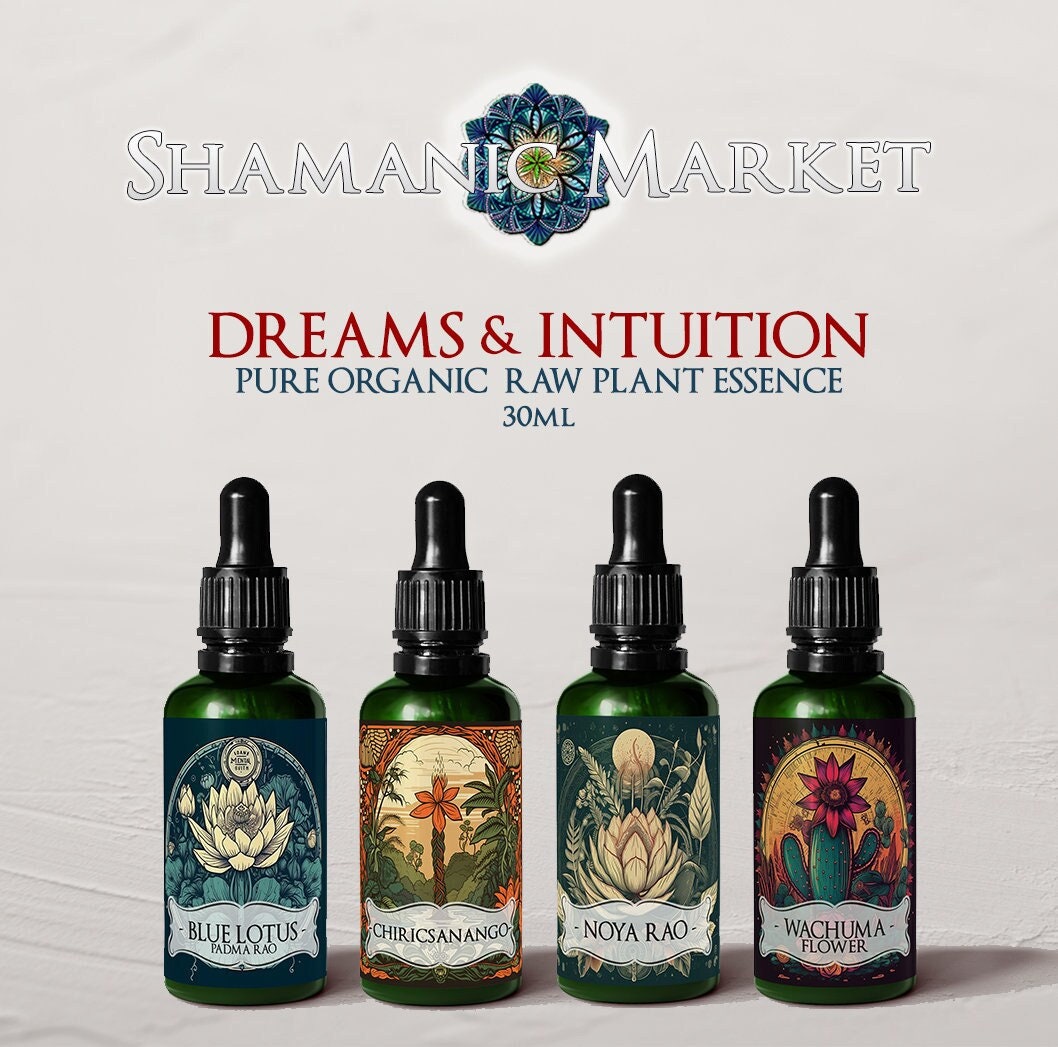 DREAMS & INTUITION BUNDLE KIT | Noya Rao | Chiricsanango | Blue Lotus | Wachuma Flower | Raw Organic Plant Extract | Microdose | Amazon Forest | 30ml