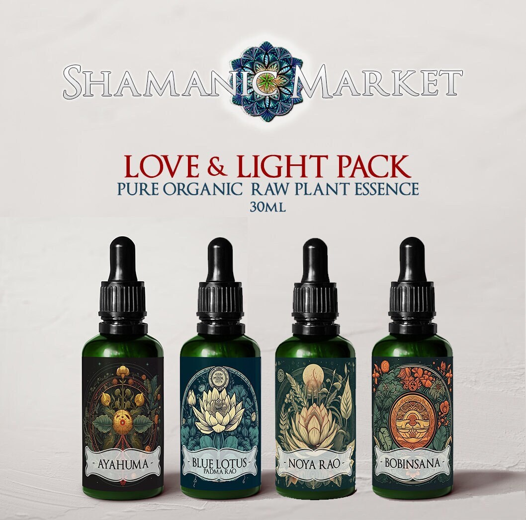 LOVE & LIGHT BUNDLE KIT | Noya Rao | Bobinsana | Blue Lotus | Mucura | Raw Organic Plant Extract | Microdose | Amazon Forest | 30ml