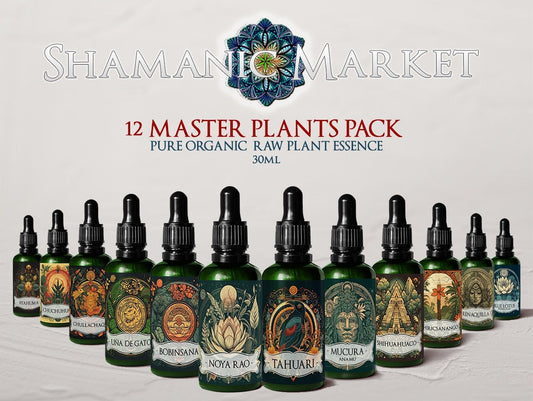 12 MASTER PLANTS BUNDLE KIT | Raw Organic Plant Extract | Microdose | Bobinsana | Noya R | Shihuahuaco | Una de gato | Tahuari | Amazon Forest | 30ml